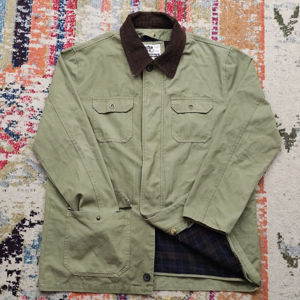 VTG 90s Route 66 Mens Medium Chore Jacket Barn / Field Shacket Plaid Lined - Picture 2 of 12